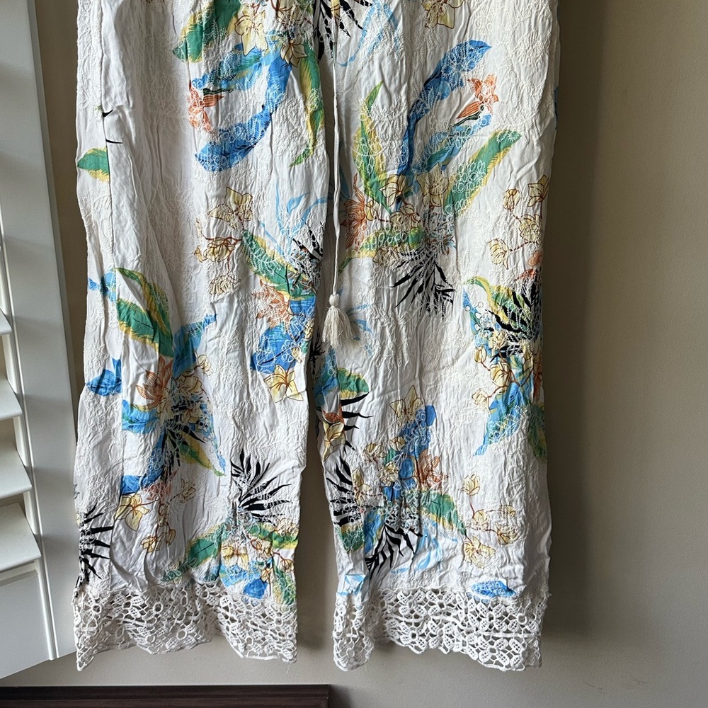 Biaggia Dolce Multicolor Floral Lace Pants - Picture 2 of 10